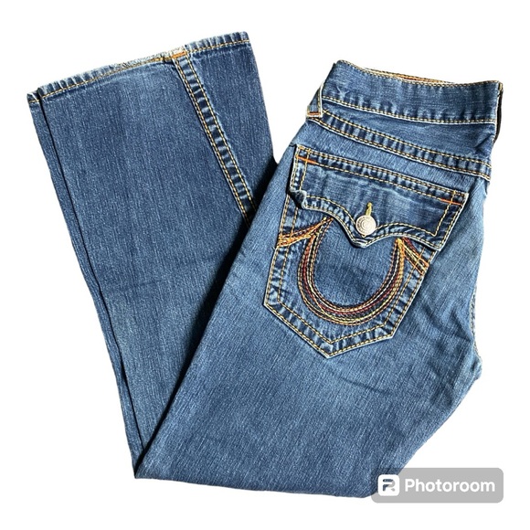 Men’s Y2K True Religion Rainbow Joey Big T Flared Jeans - Picture 3 of 9